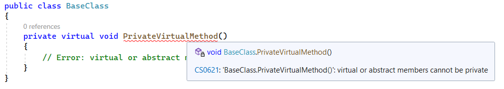 override private virtual method